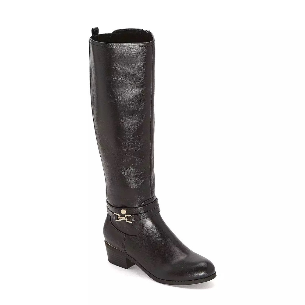 Liz Claiborne Womens Townsend Riding Stacked Heel Boots